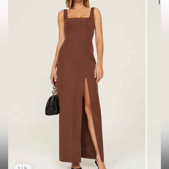 STAUD BROWN MAXI DRESS - Picture 2 of 4